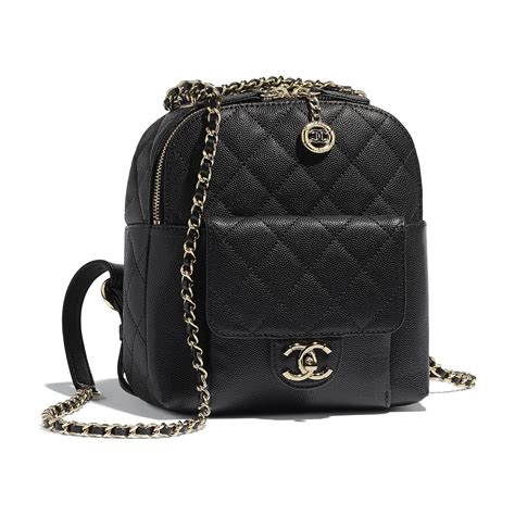 chanel backpack grained calfskin & gold tone metal|small black quilted Chanel bag.